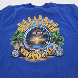 Harley Davidson Savannah GA T Shirt Mens XL Biker Motorcycle Blue Moto Classic